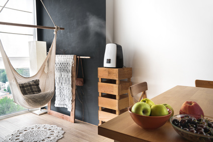 Pièce à vivre avec humidificateur d'air.