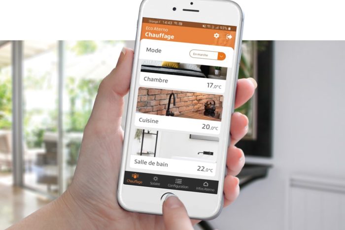 smartphone avec application mobile pour piloter radiateur connecte