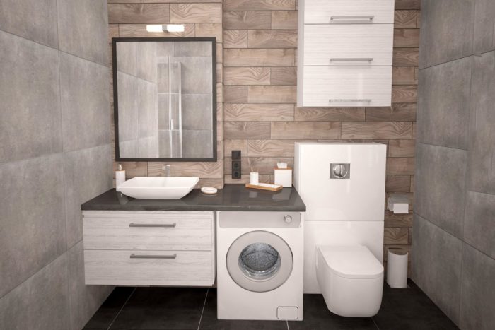 buanderie dans une salle de bain