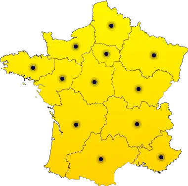 Carte de France avec les agences Aterno.