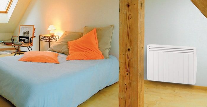 radiateur à inertie Aterno dans une chambre sous les combles