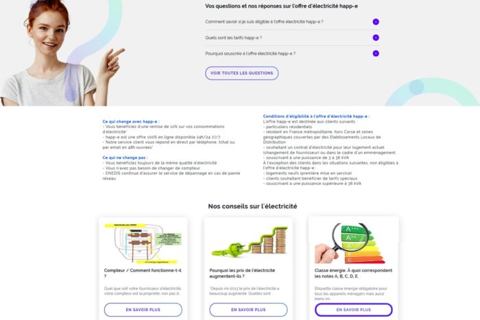 ecran du site happ-e