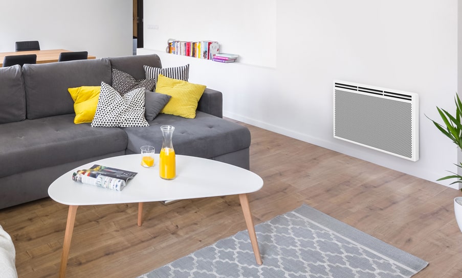 panneau rayonnant dans un salon