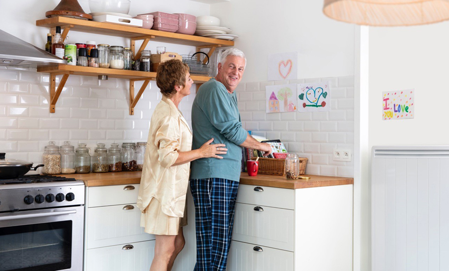 radiateur a inertie Aterno dans une cuisine