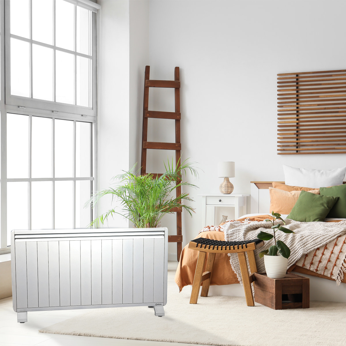 radiateur a inertie mobile 2100w blanc aterno