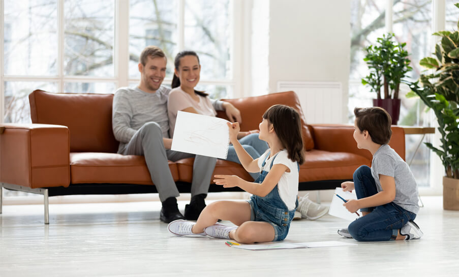 radiateur a inertie seche aterno dans un salon