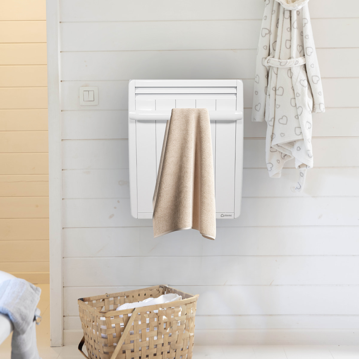 radiateur a inertie seche-serviettes 1600w blanc aterno
