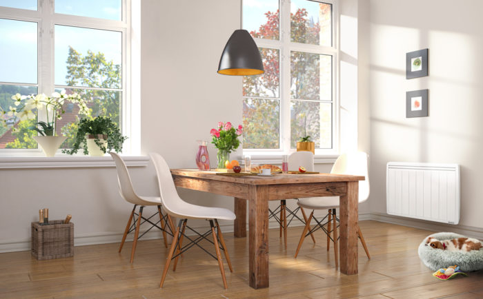 salle à manger avec chauffage électrique Aterno