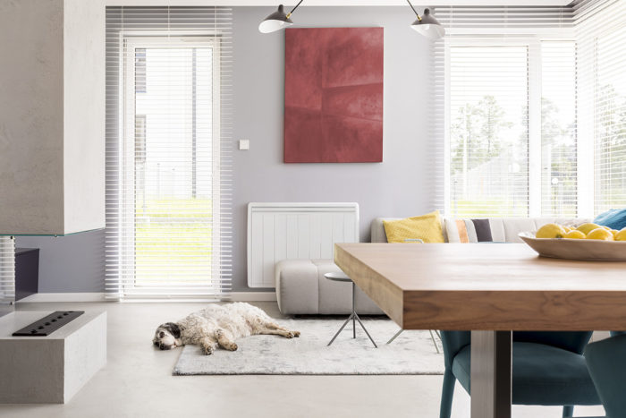 salon avec un radiateur electrique nouvelle generation aterno