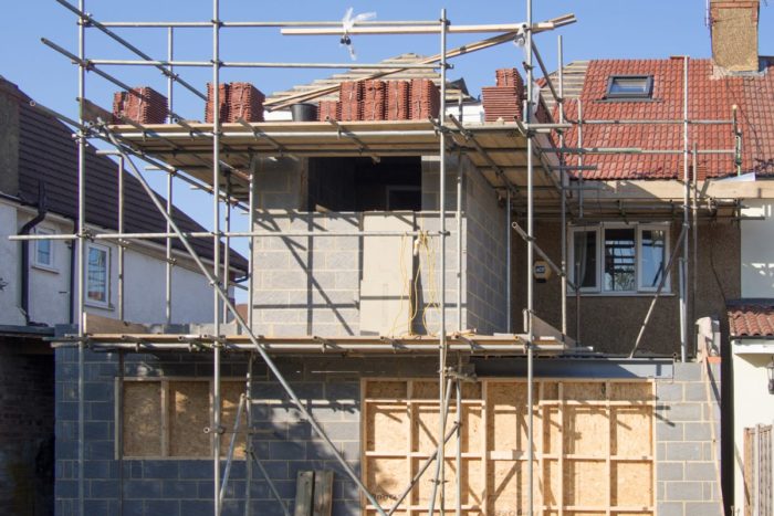 travaux d'extension d'une maison