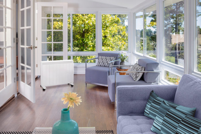 veranda avec radiateur a inertie mobile